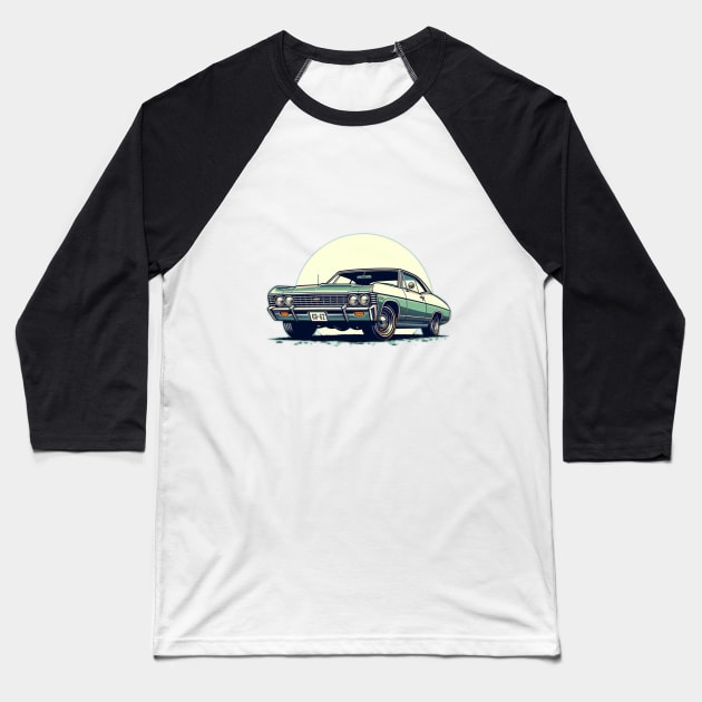 60s Chevy Impala Baseball T-Shirt by VintageCarsShop